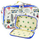 School Pencil Case Organizer Roomy Additional Pocket Owls White 21.5cm