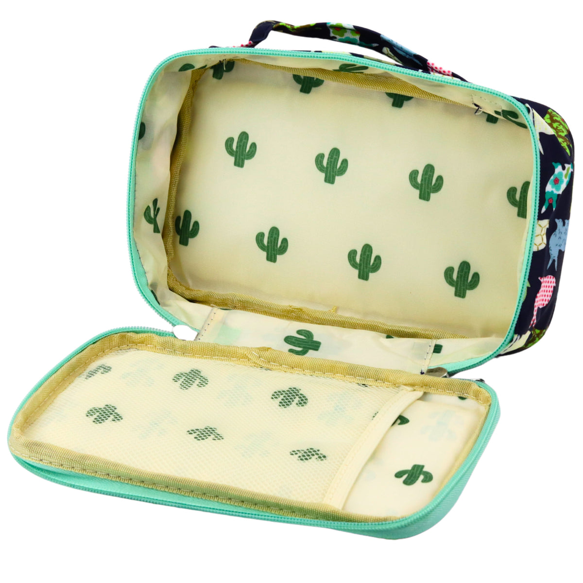 School Pencil Case Organizer Roomy Additional Pocket Navy Blue 21.5cm