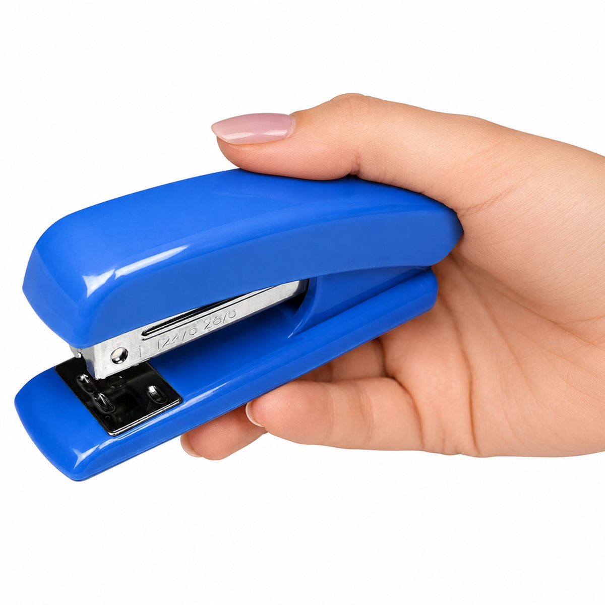 Grapadora De Oficina Metálica Hasta 25 Hojas Grapas 24/6 26/6 Azul