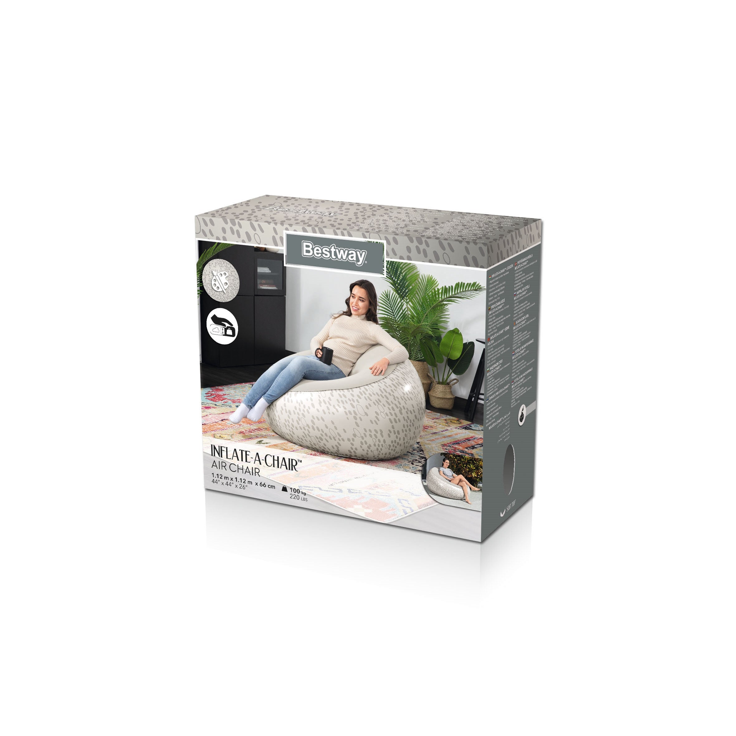 Inflatable Chair Gray Bestway 75052