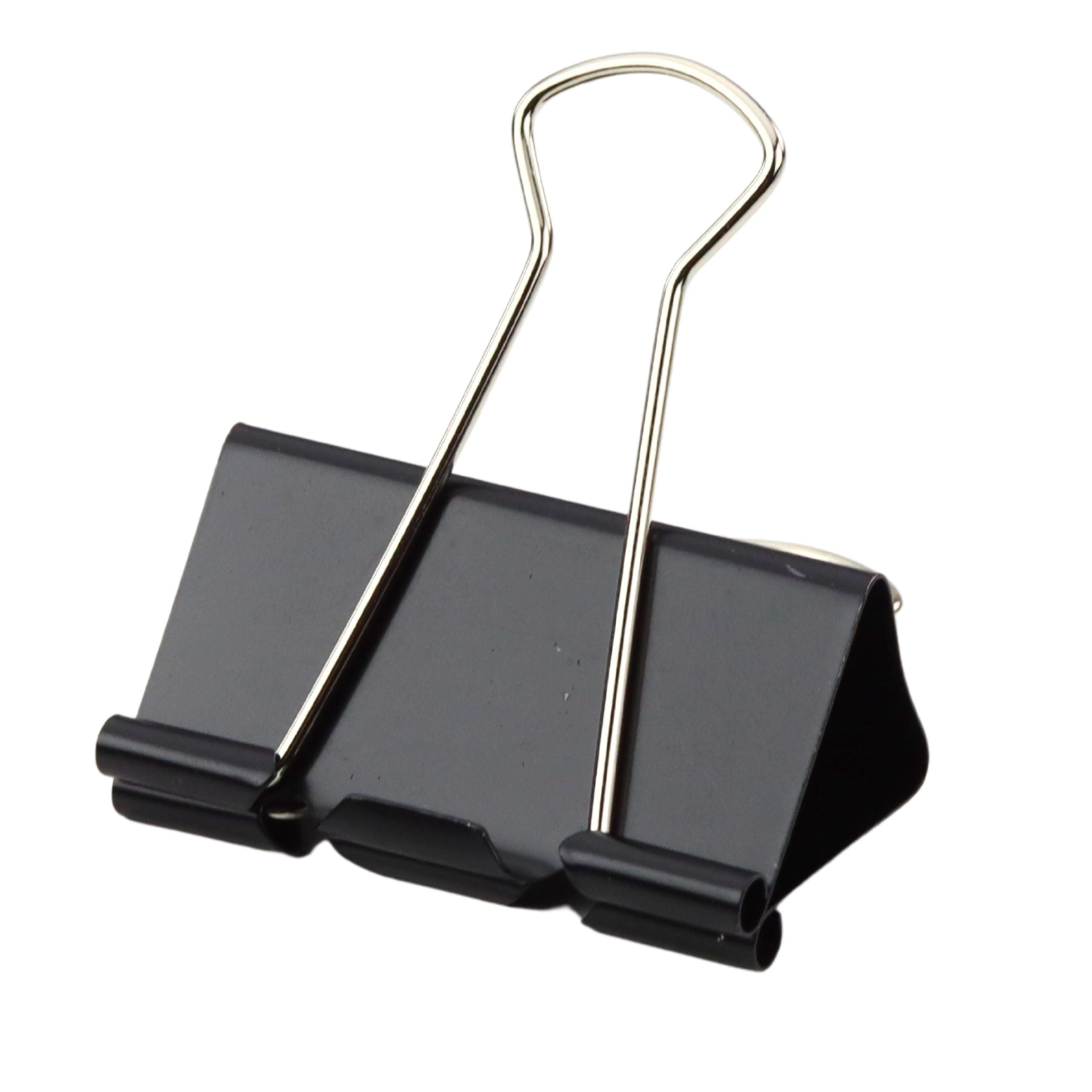 Set Of Universal Office Clips Spring Steel Black 41mm 12pcs