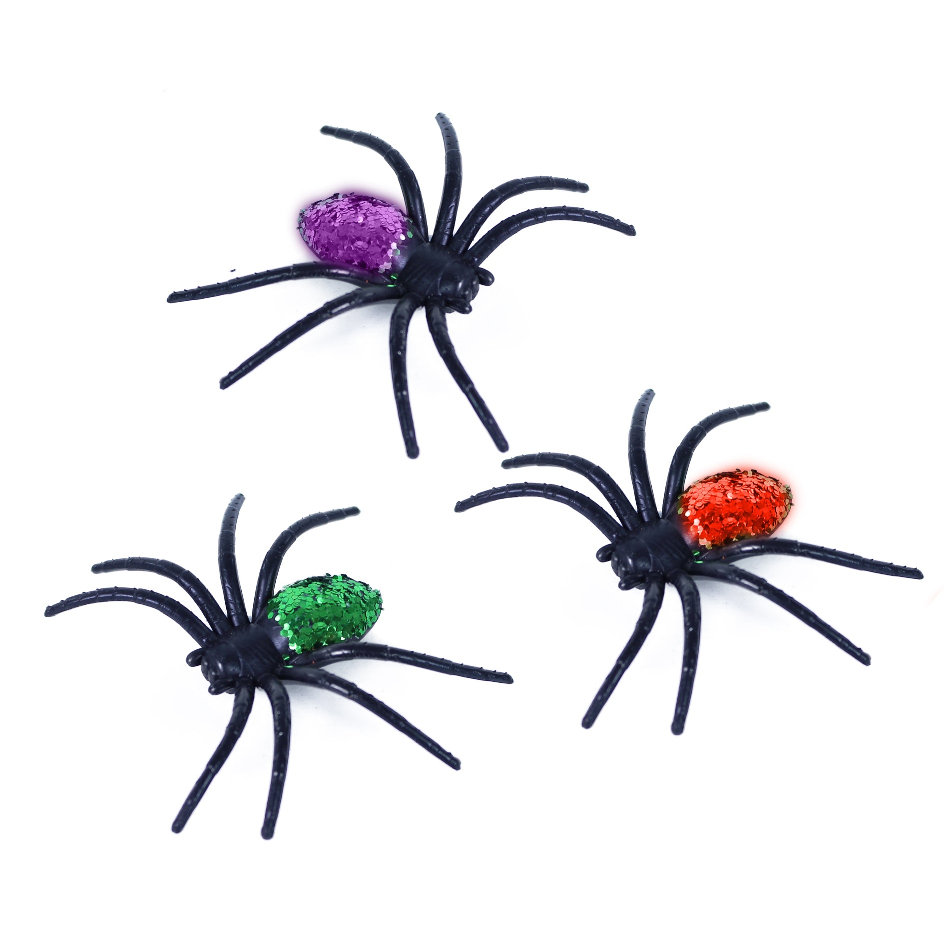 Decoration Spiders With Glitter 3 Colors