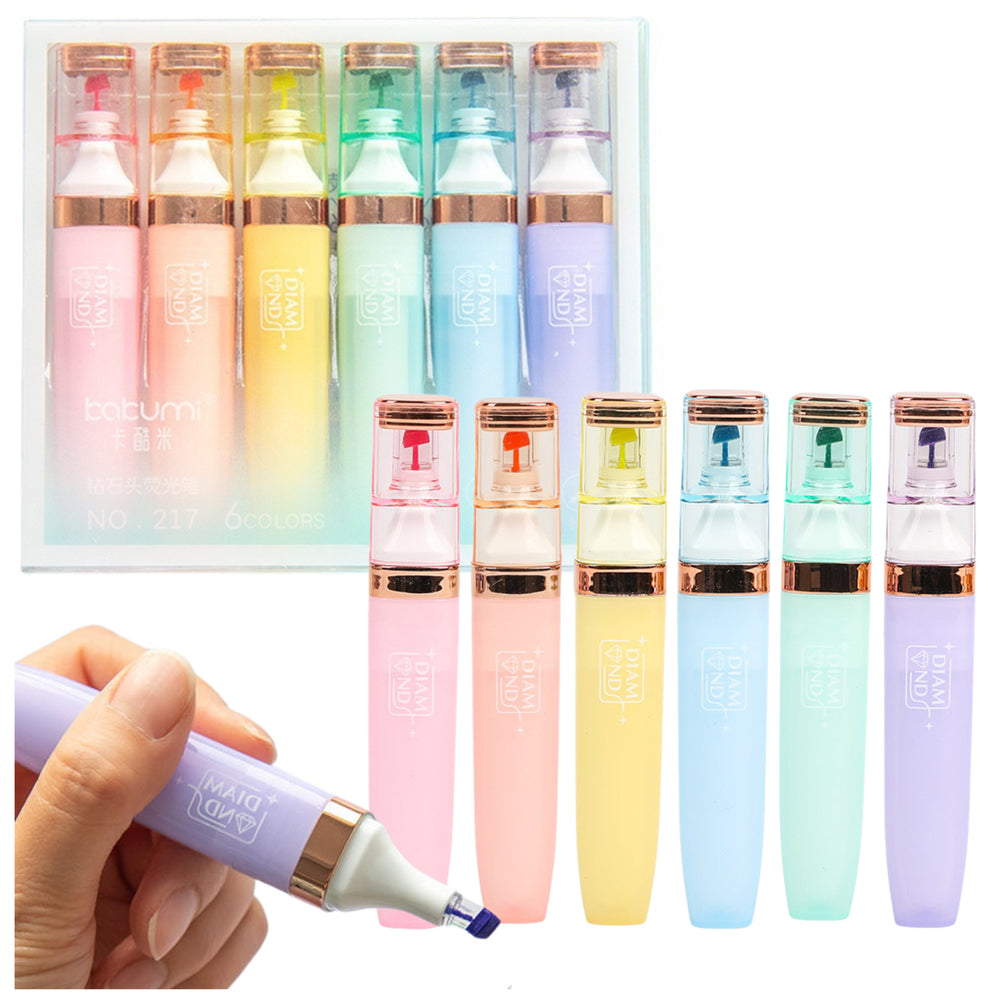 Highlighter Set Pastel Gold Color Elements 6 Pcs