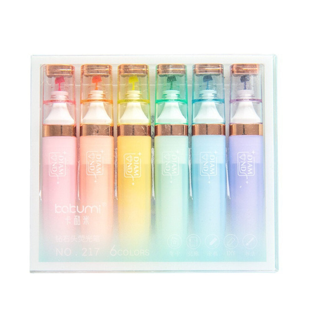 Highlighter Set Pastel Gold Color Elements 6 Pcs