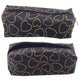 Single-compartment School Office Pencil Case Golden Hearts Black 20x8 Cm