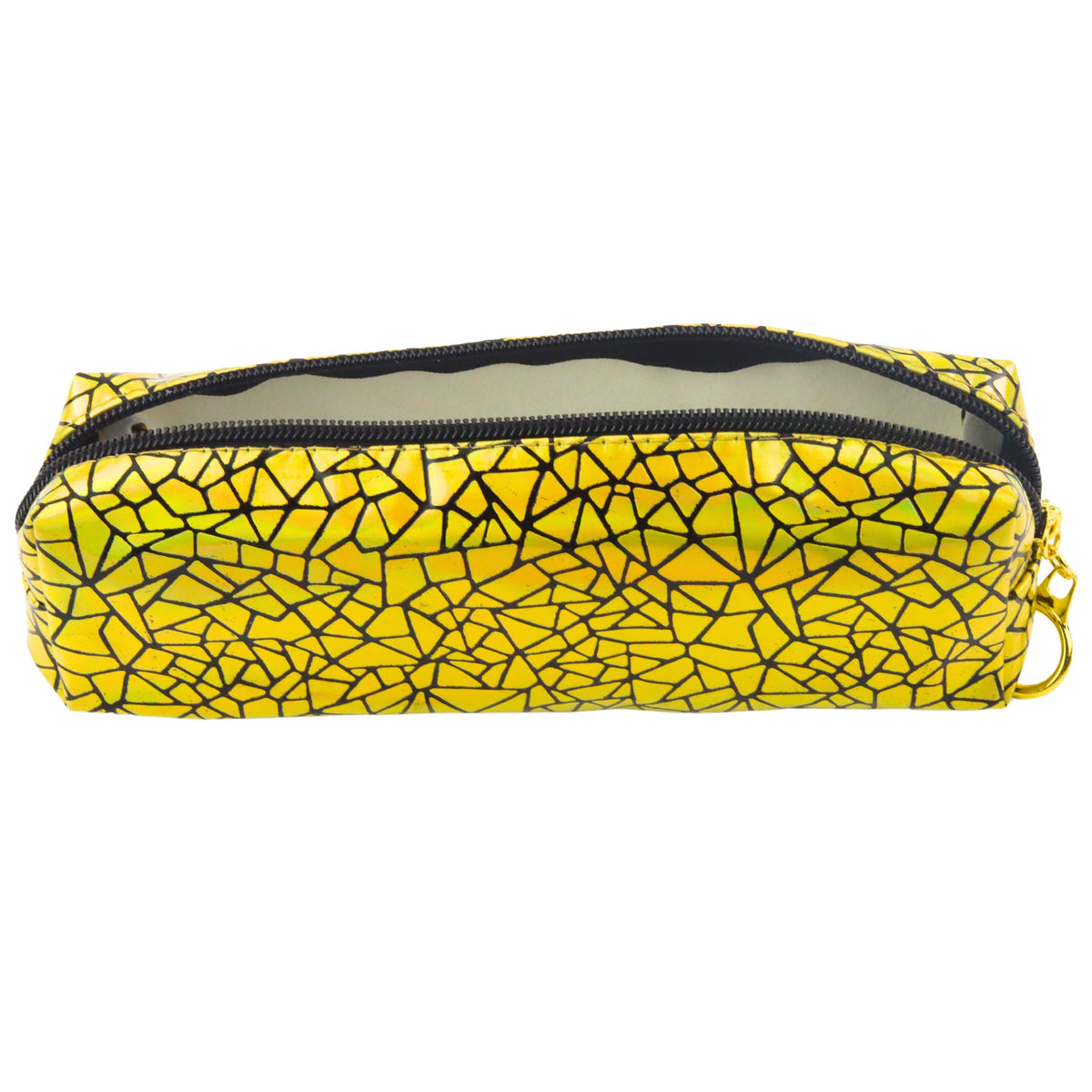 Single-compartment School Office Pencil Case Holographic Pattern Gold 20x6.5 Cm