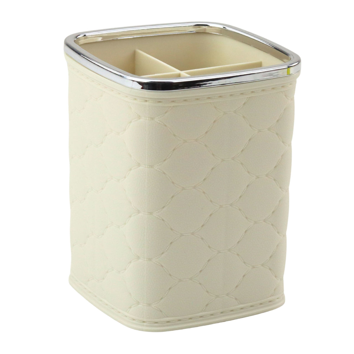 Brush Organizer Four Compartments White 12 X 9.5cm