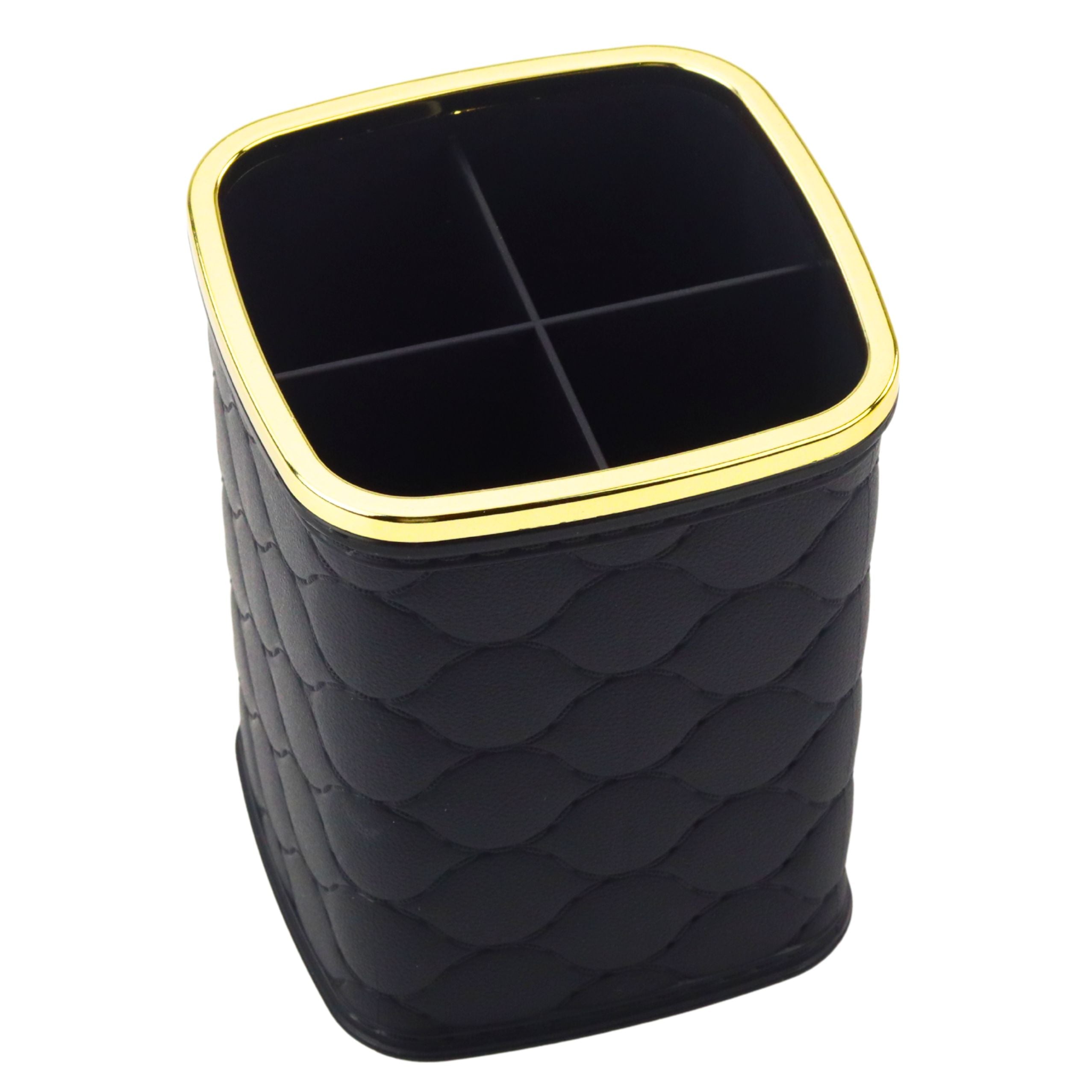 Brush Organizer Four Compartments Black 12 X 9.5cm