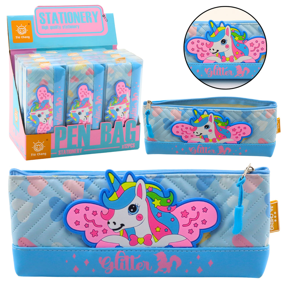 Pencil Case School Kit With Unicorn Blue 20 X 8.5cm