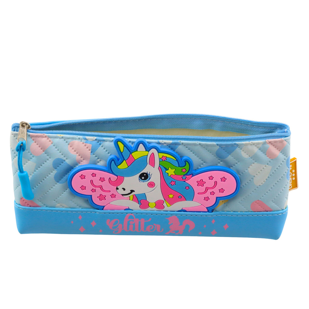 Pencil Case School Kit With Unicorn Blue 20 X 8.5cm