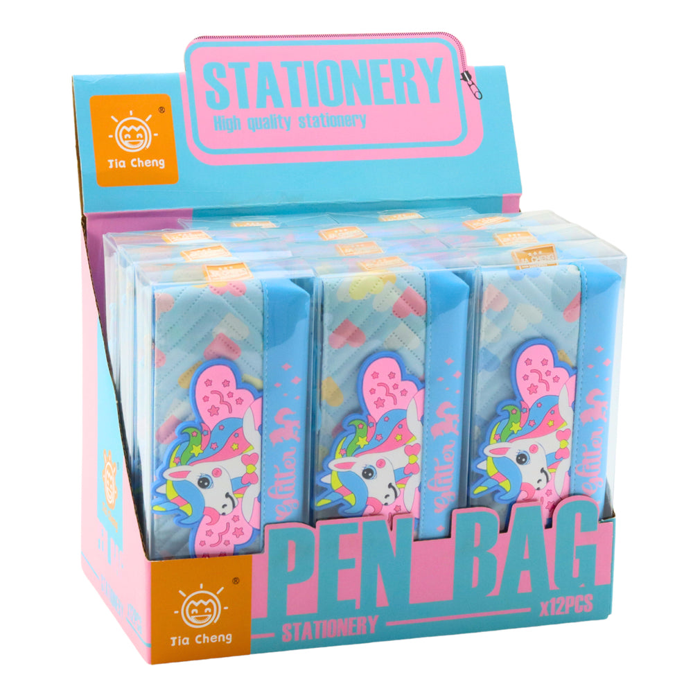 Pencil Case School Kit With Unicorn Blue 20 X 8.5cm