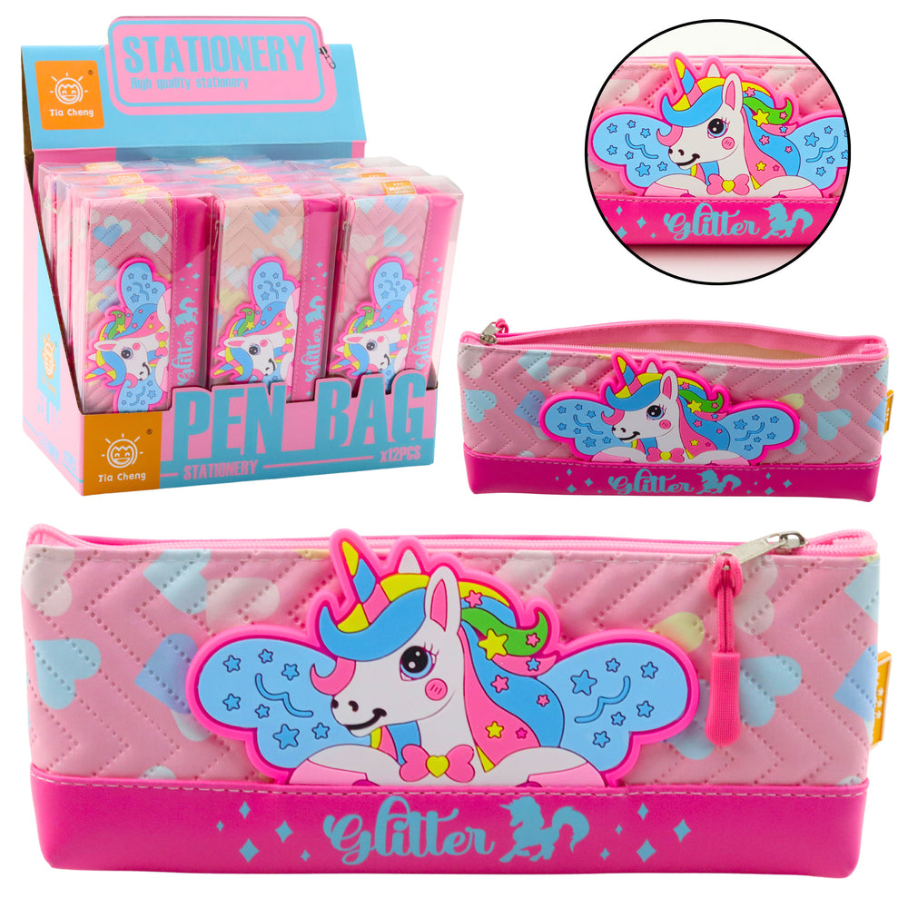 Pencil Case School Kit With Unicorn Pink 20 X 8.5cm
