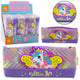 Astuccio per materiale scolastico con unicorno viola 20 x 8,5 cm