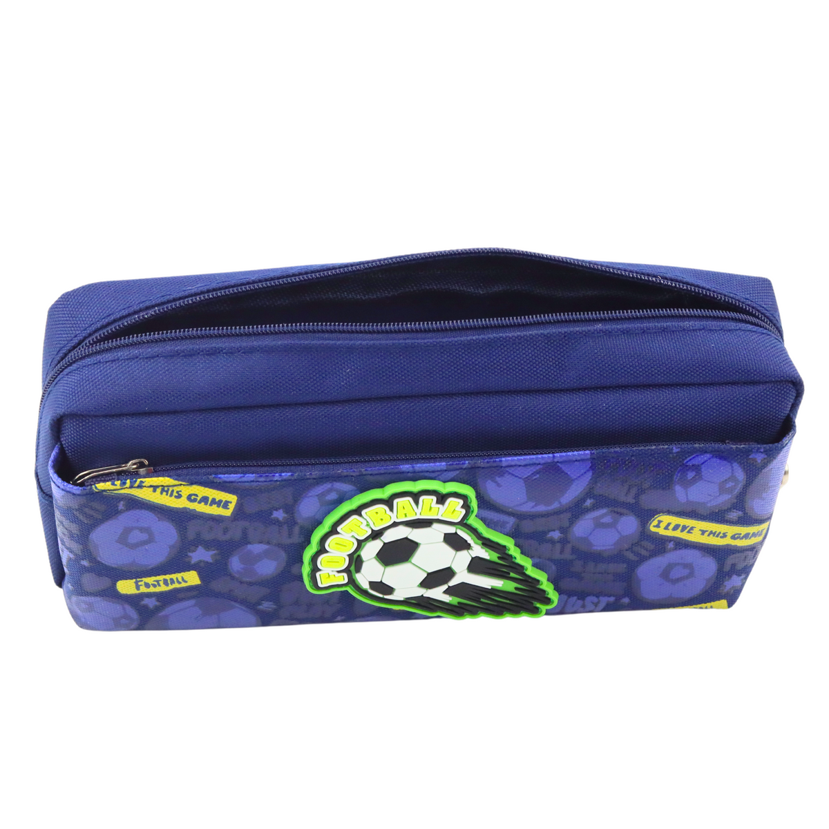 Pencil Case School Organizer With Football Navy Blue