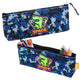 Pencil Case Space Dinosaur Pixels Blue 20x8cm