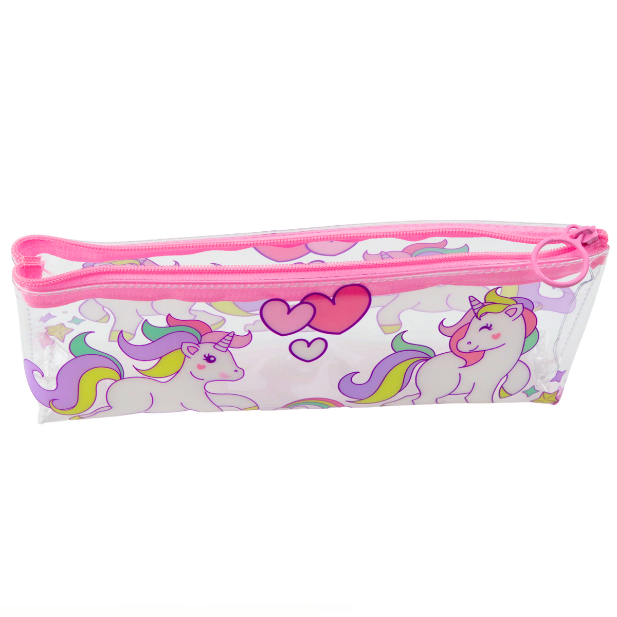 School Pencil Case For Girls Transparent Clear Unicorns