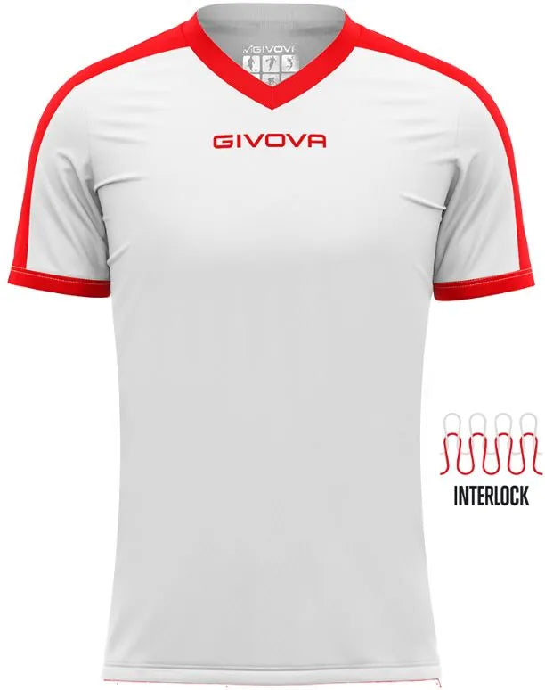 T-shirt sportiva Givova Revolution Bianco-rosso Bianco