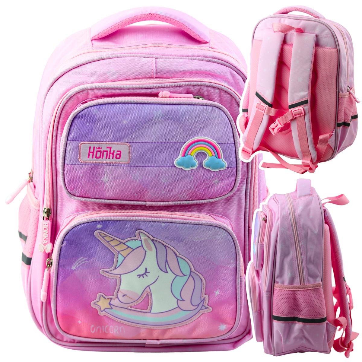 Unicorn School Backpack Chest Strap Pink 20l