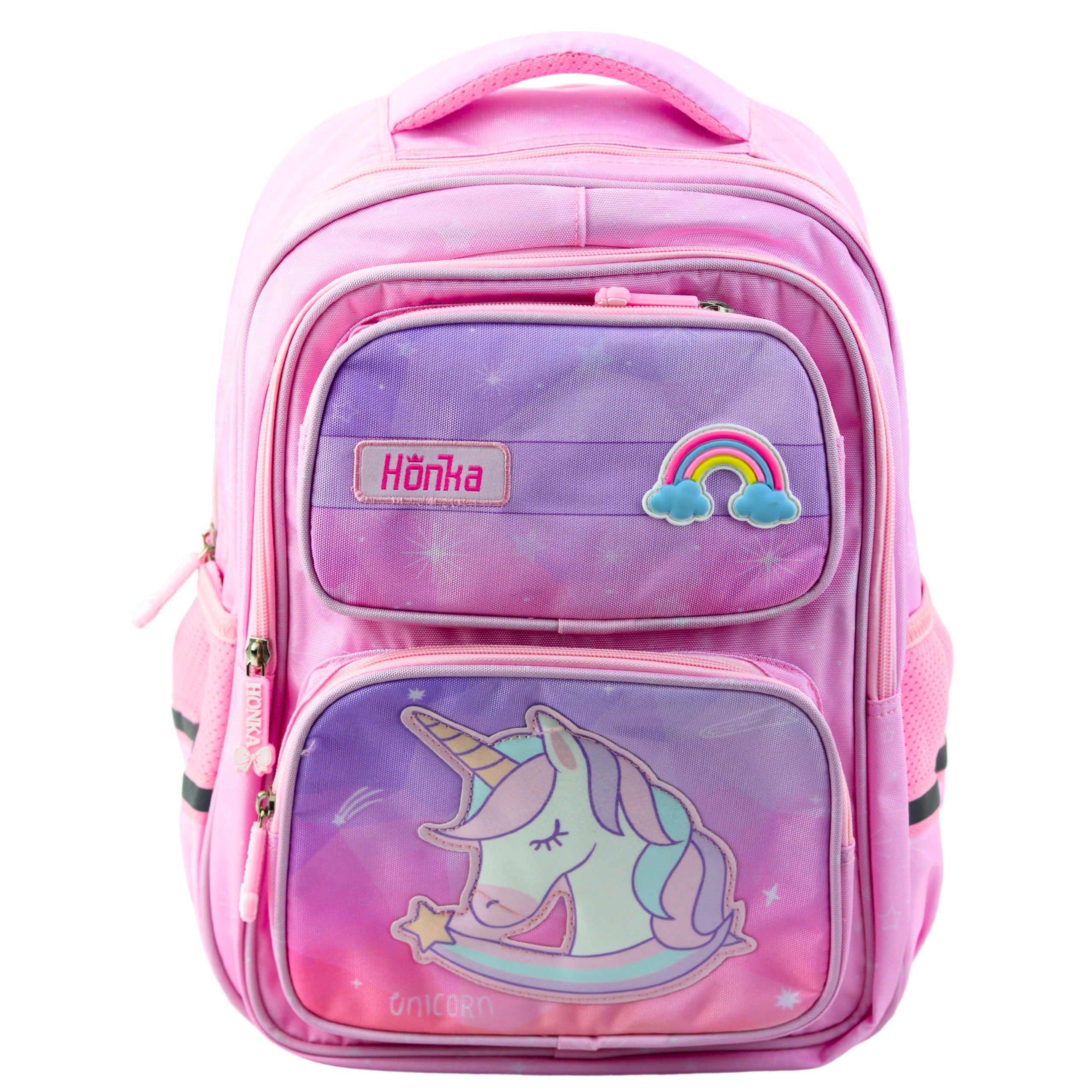 Mochila Escolar Unicórnio Alça Peitoral Rosa 20l