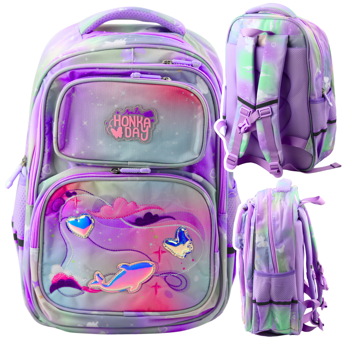 School Backpack Chest Strap Pastel Colored 20l