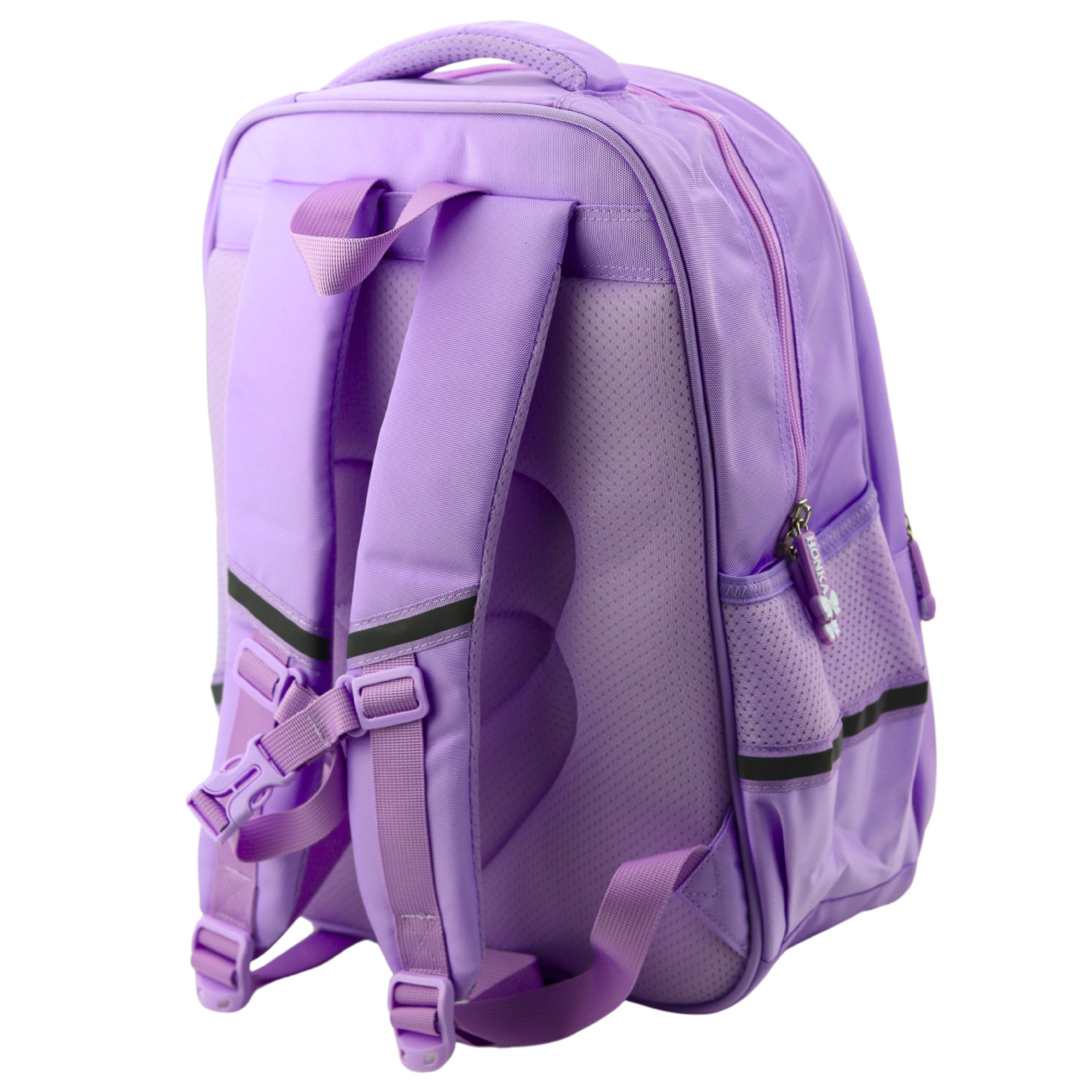 School Backpack With White Cat Chest Strap Purple 20l