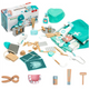 Medical Set Little Doctor Dentist Wooden First Aid Kit Apron 20 Pcs