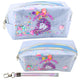 School Pencil Case With Headband Unicorn Confetti Blue 20cm