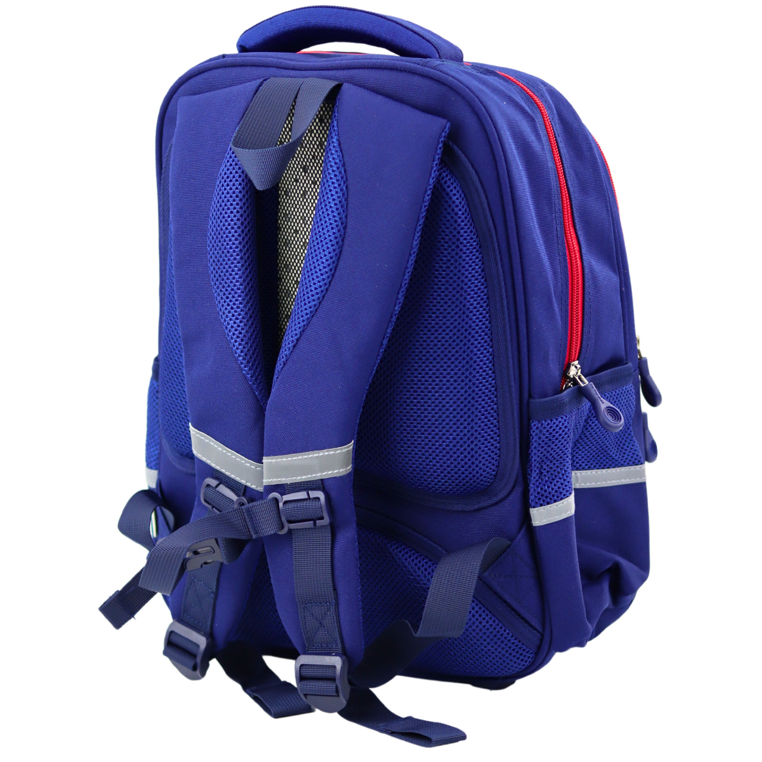 Mochila Escolar Alça Peitoral Azul Marinho Vermelho 20l 38cm