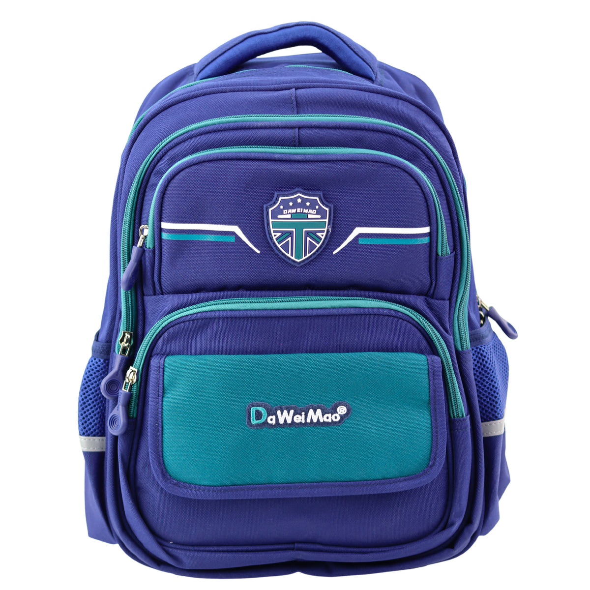 Mochila Escolar Infantil Alça Peitoral Azul Marinho Verde 20l 38cm