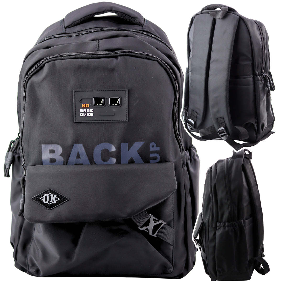 City School Backpack 6 Pockets Back Up Black 23l 46cm
