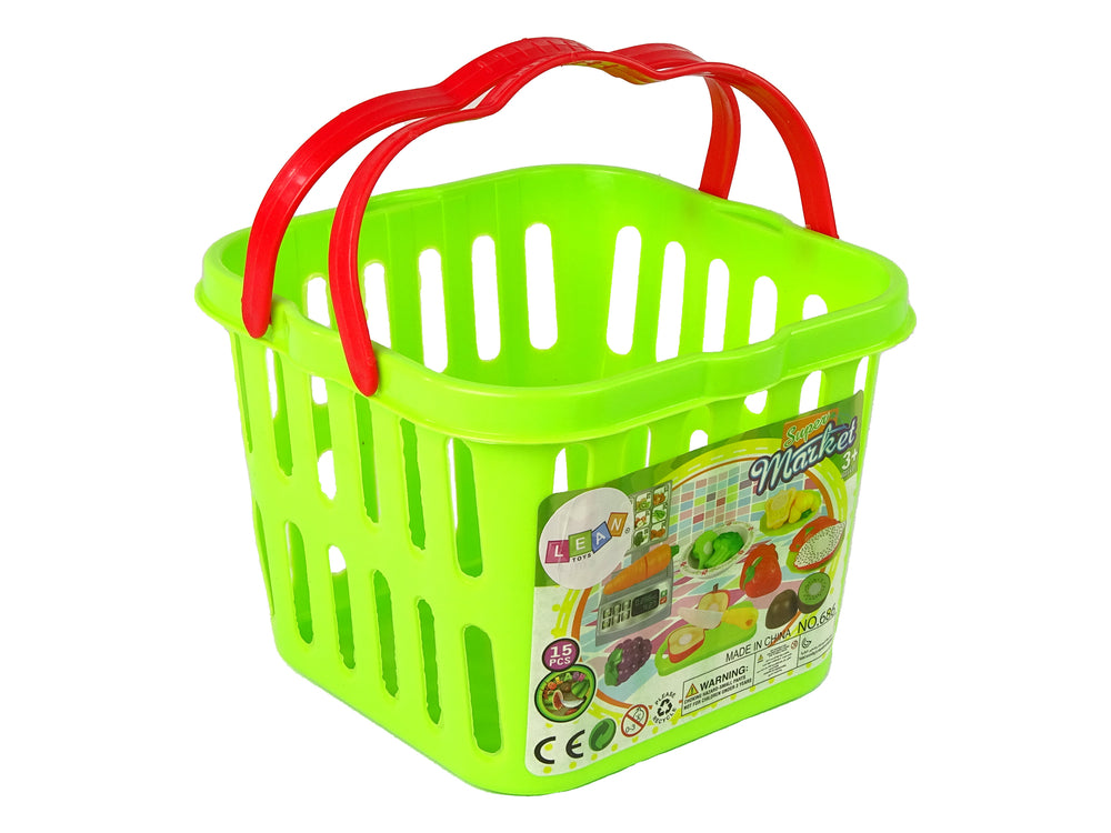 Basket With Fruith And Vegetables For Slicing And Market Weight