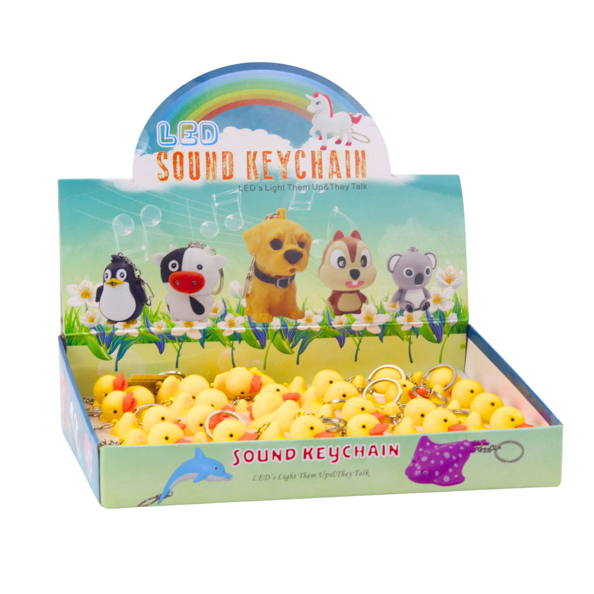 Batoh Keychain Duck Led svítilna Zní žlutě
