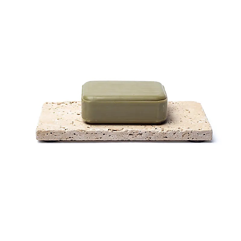 Travertine Soap Holder Or Candle Holder Natural – 15x7.5x1cm; 245g Set Of 2 Pcs
