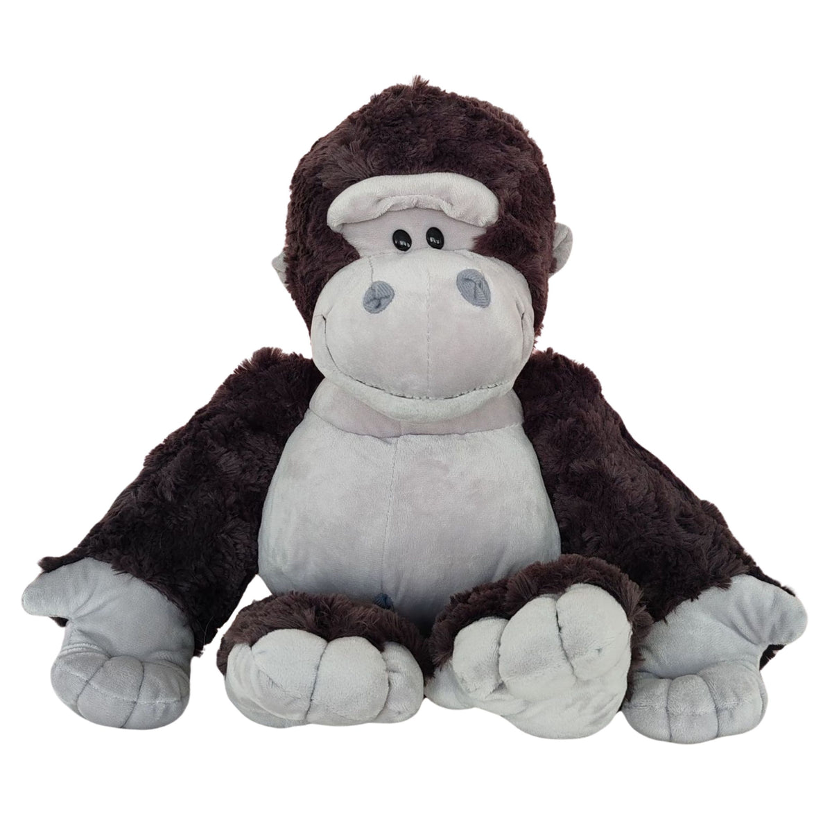 Mascote de pelúcia fofinho gorila cinza escuro 22cm