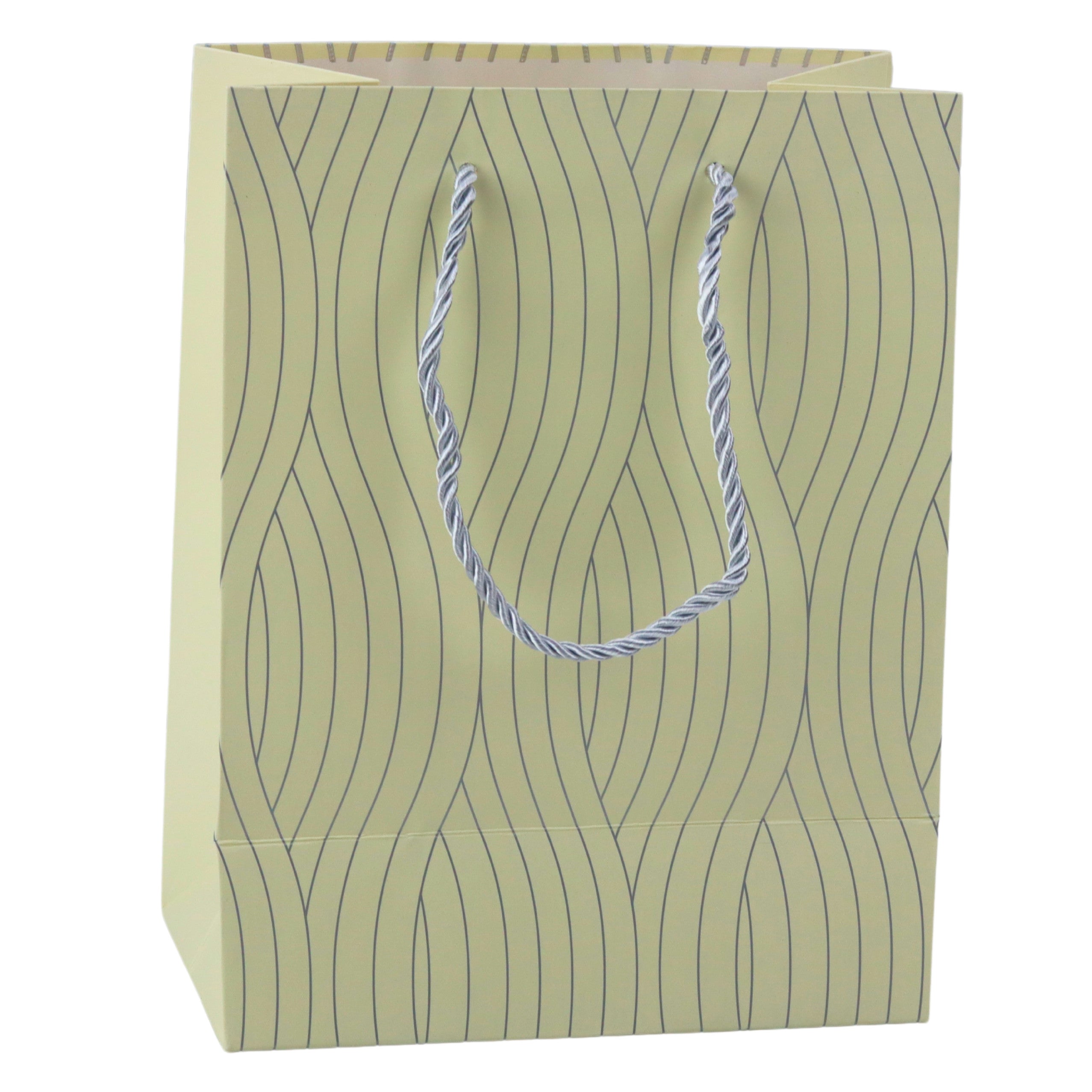 Paper Gift Bag Silver Wavy Lines 23 X 18 X 10.5 Cm