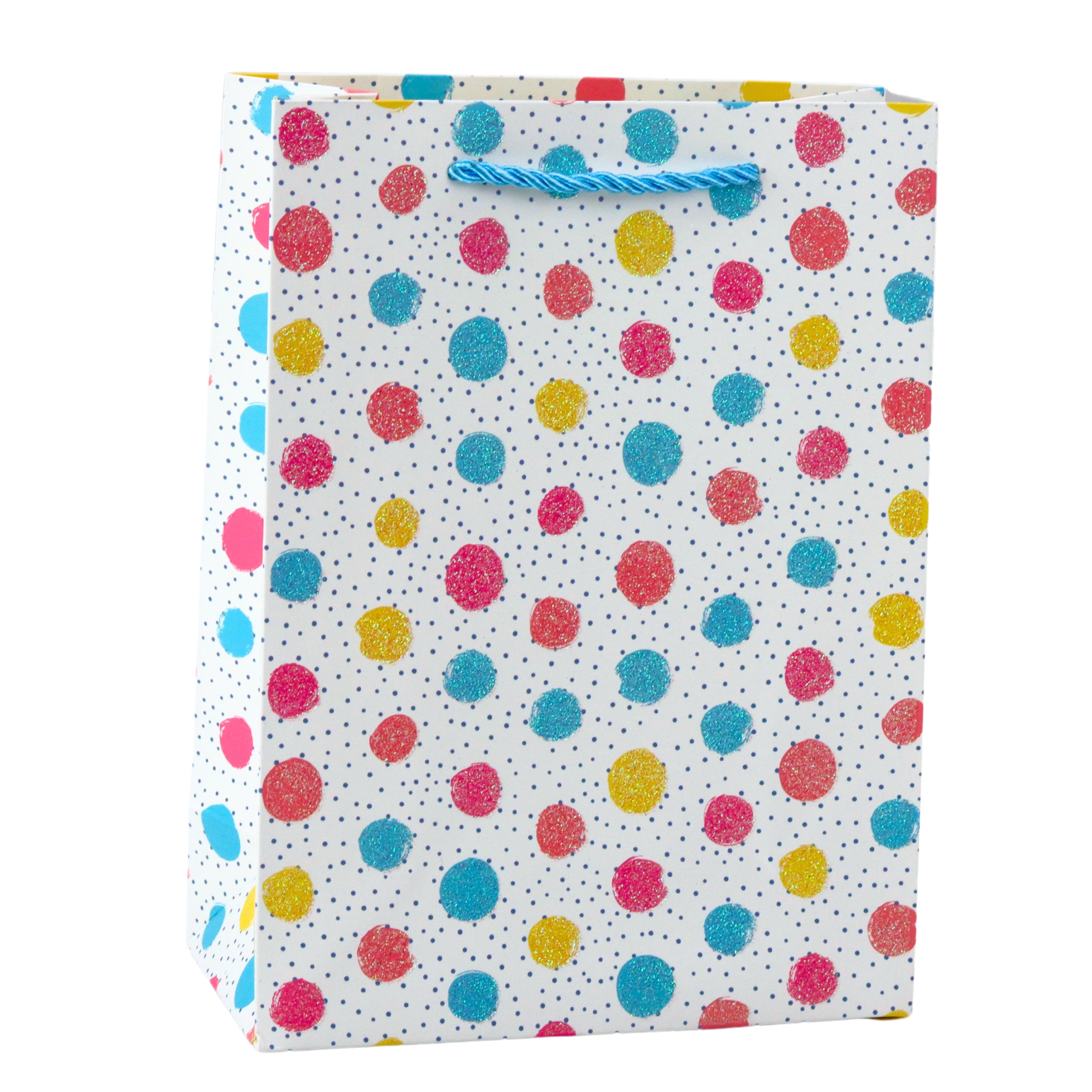 Gift Bag Hearts Stars Dots Stripes Colored 23 X 18 X 10.5 Cm