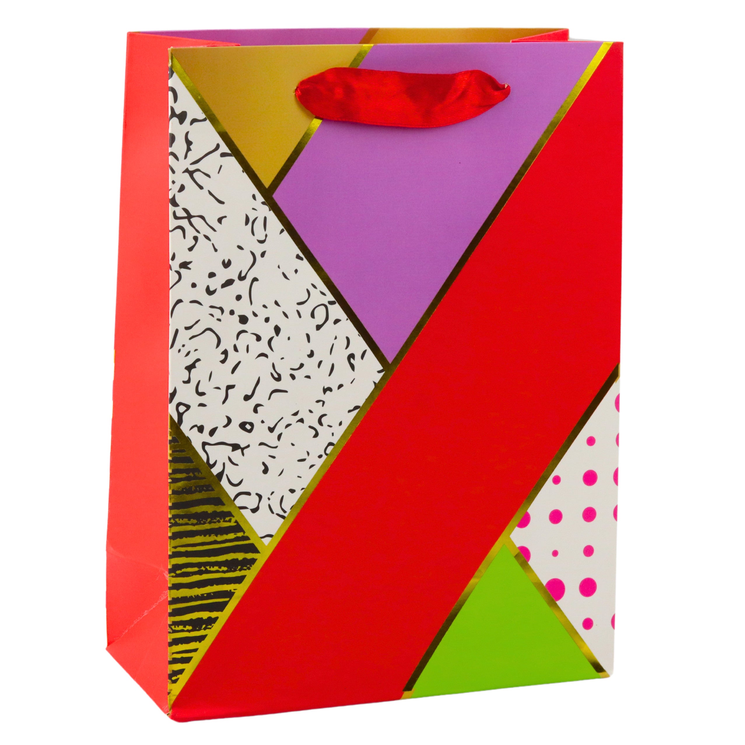 Paper Gift Bag Geometric Patterns 23 X 18 X 10.5 Cm