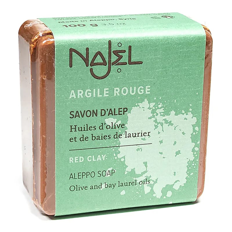 Najel Sapone Di Aleppo Con Argilla Rossa Esfoliante - 100 G Set Da 3 Pz