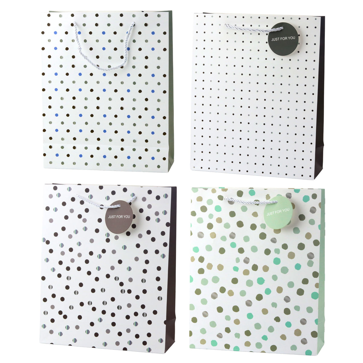 Classic Polka Dot Gift Bag With Just For You Pendant 32 X 26 X 10 Cm