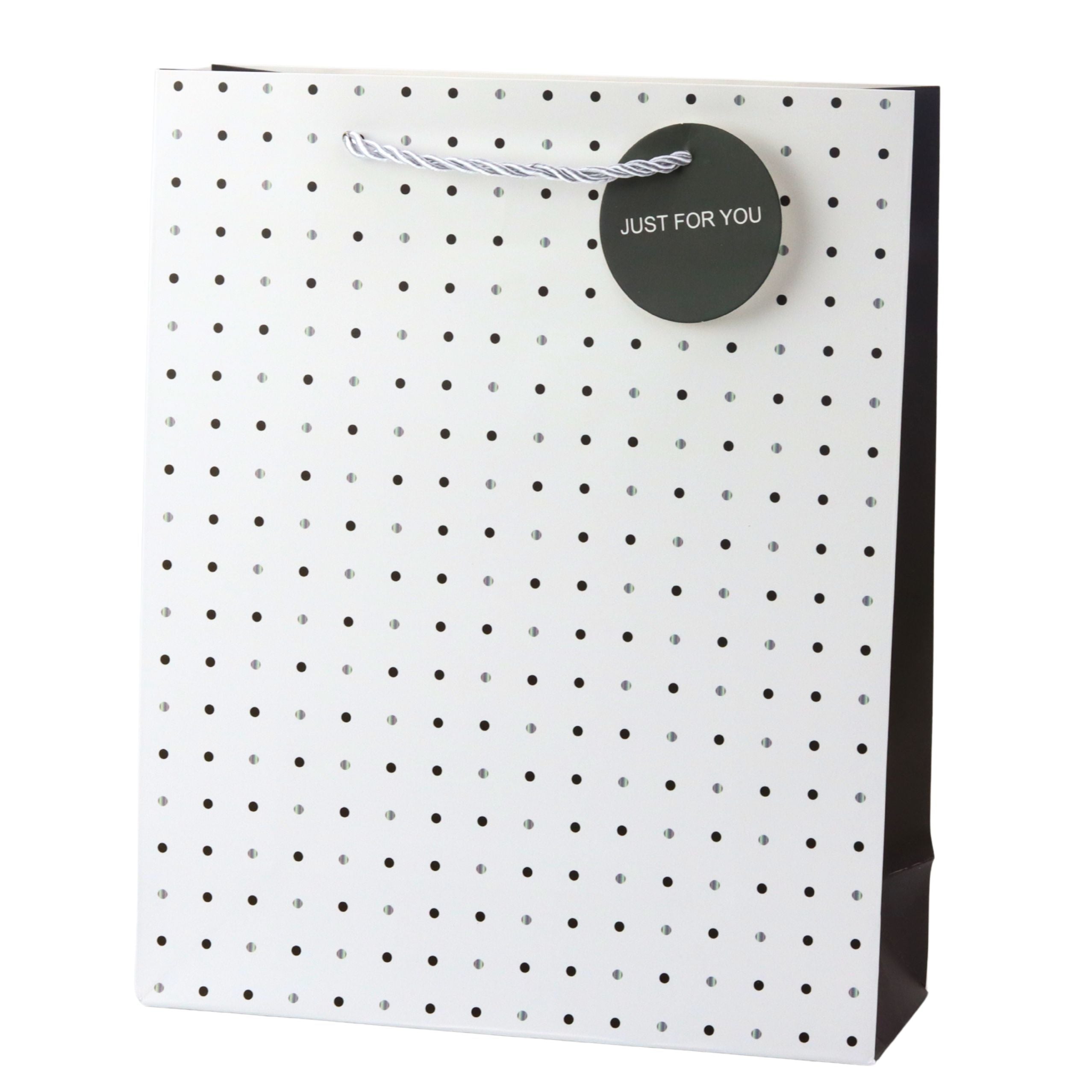 Classic Polka Dot Gift Bag With Just For You Pendant 32 X 26 X 10 Cm