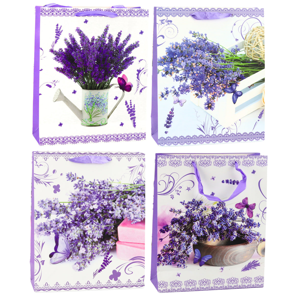 Lavender Paper Gift Bag 32 X 26 X 12 Cm