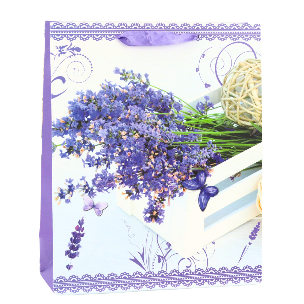 Lavender Paper Gift Bag 32 X 26 X 12 Cm