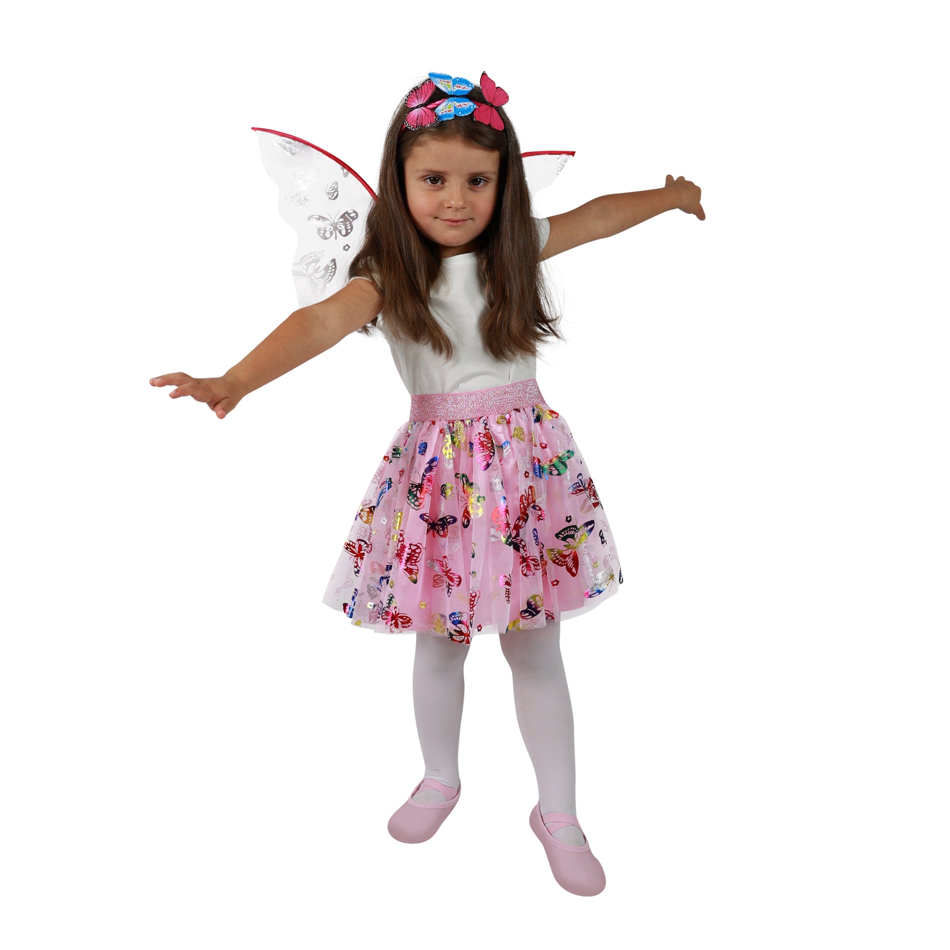 Gonna tutù a farfalla in costume per bambini con accessori.