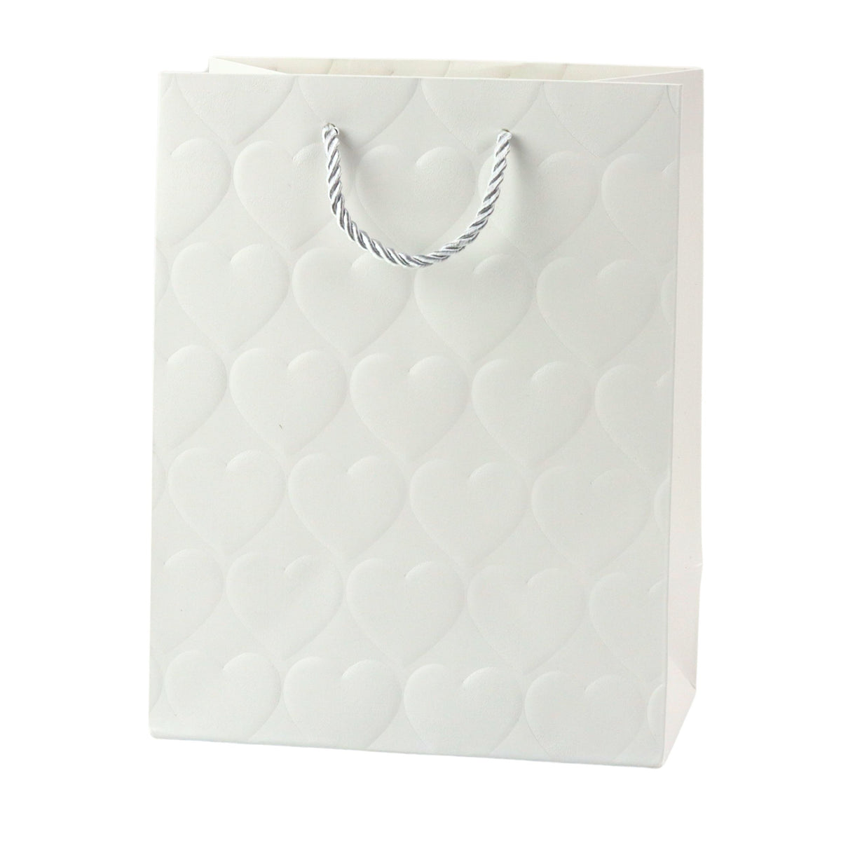 Elegant Gift Bag Embossed Hearts 23 X 18 X 10.5 Cm