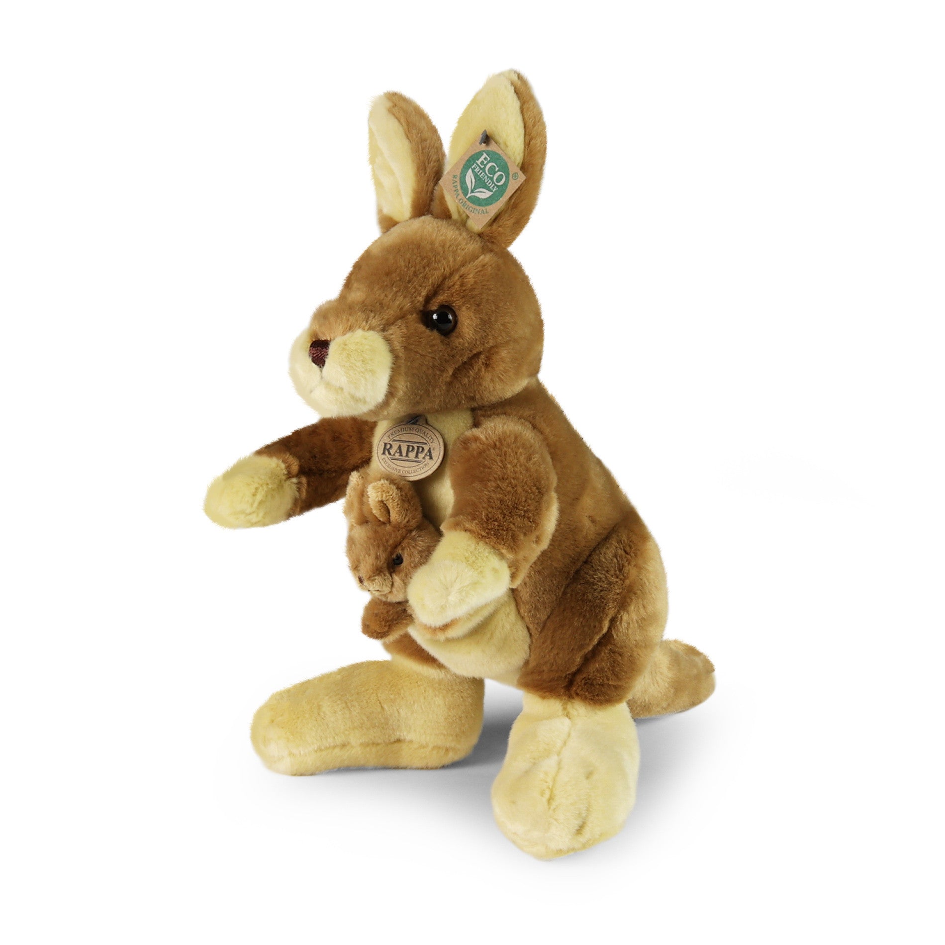 Plush Kangaroo With Baby 37cm Eco-friendly