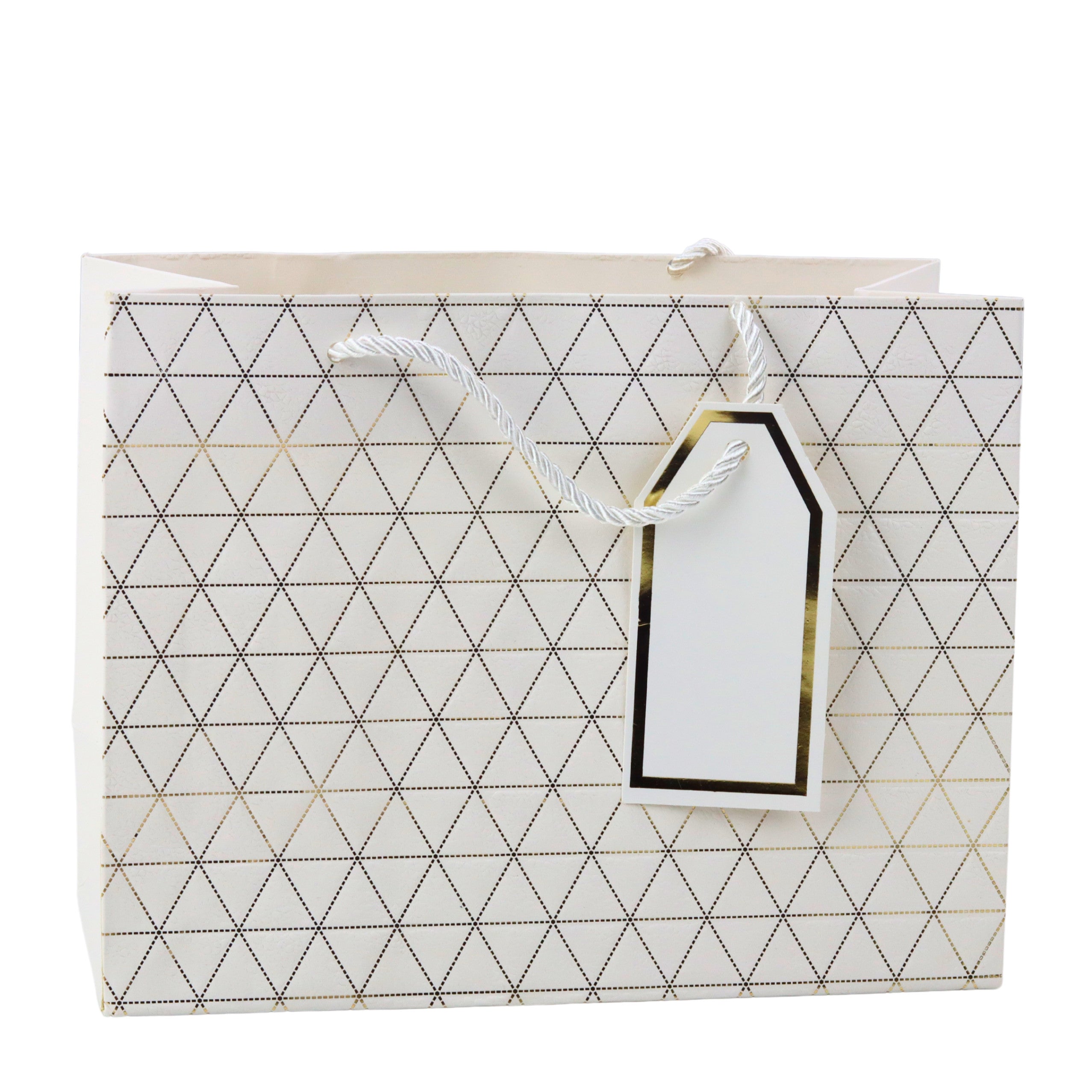 Geometric Gift Bag Gold Lines 23 X 18 X 10cm