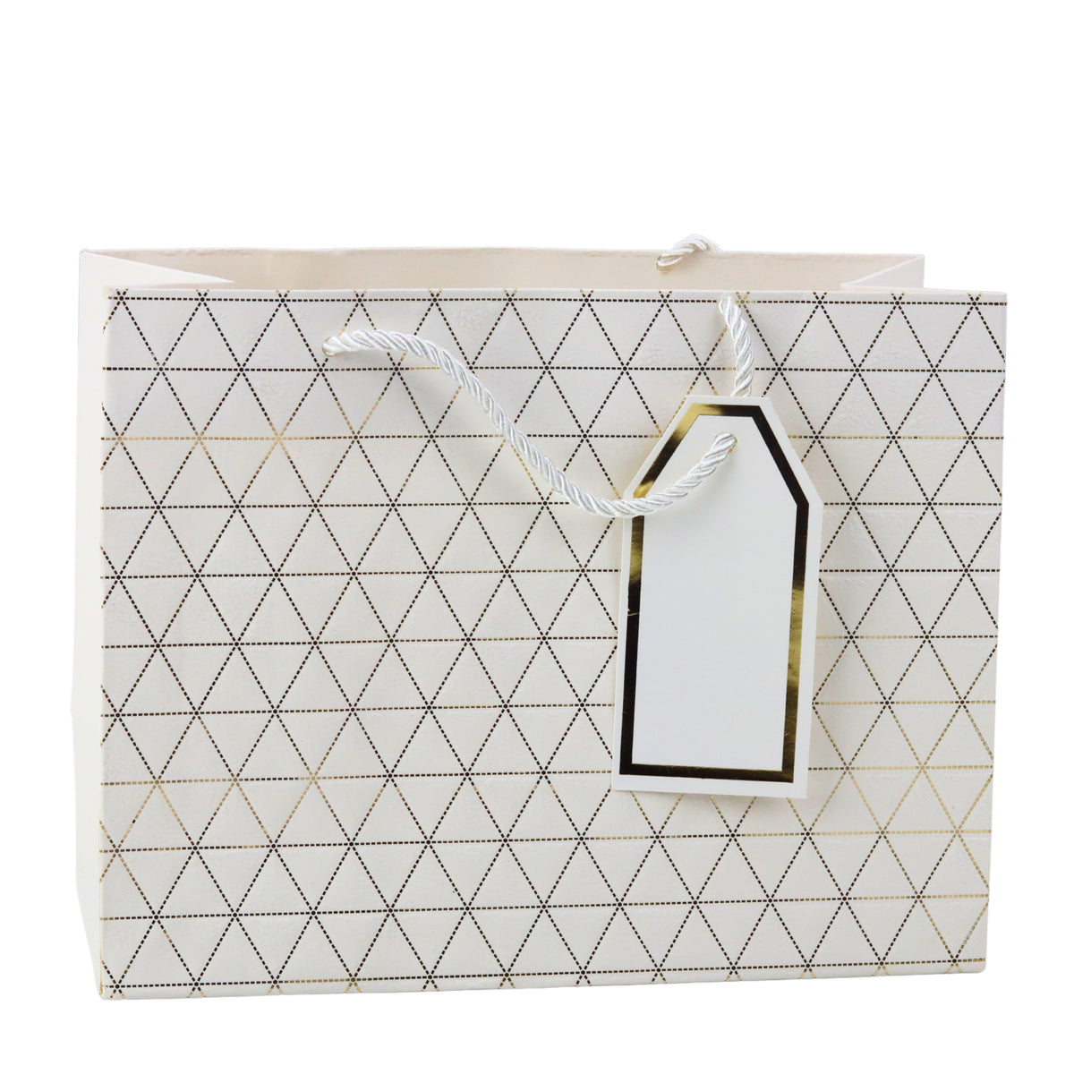 Geometric Gift Bag Gold Lines 23 X 18 X 10cm