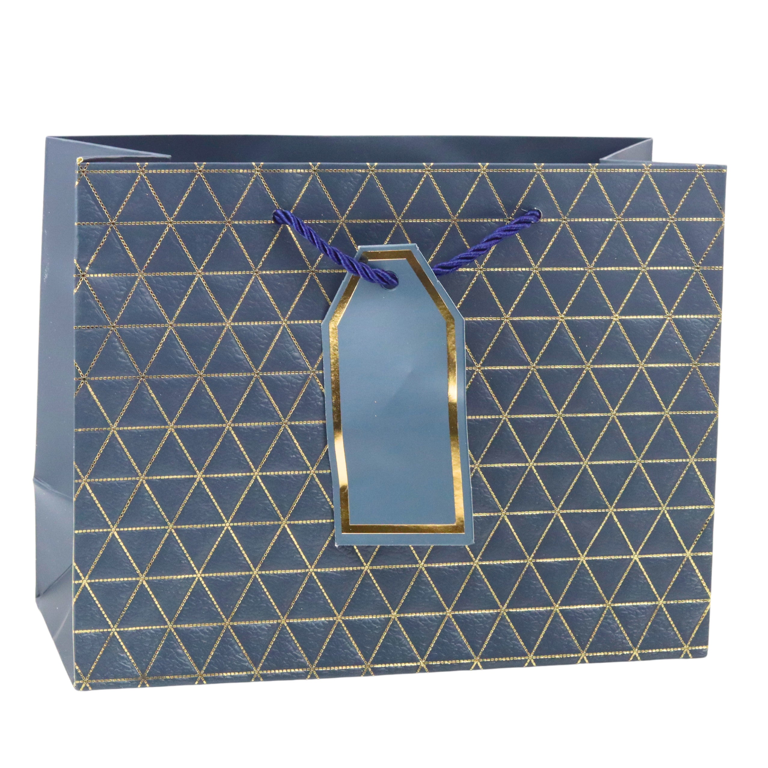 Geometric Gift Bag Gold Lines 23 X 18 X 10cm