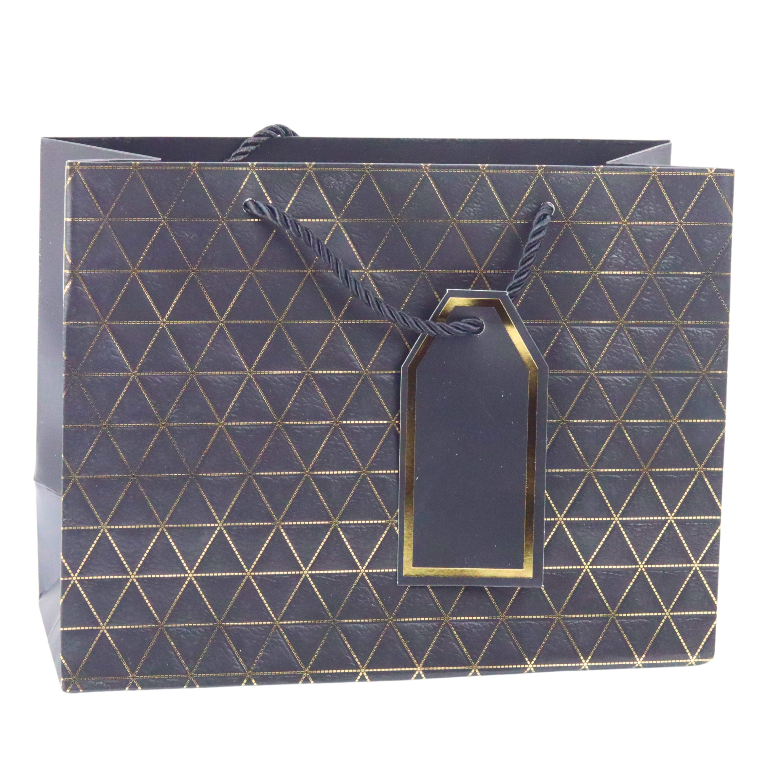 Geometric Gift Bag Gold Lines 23 X 18 X 10cm