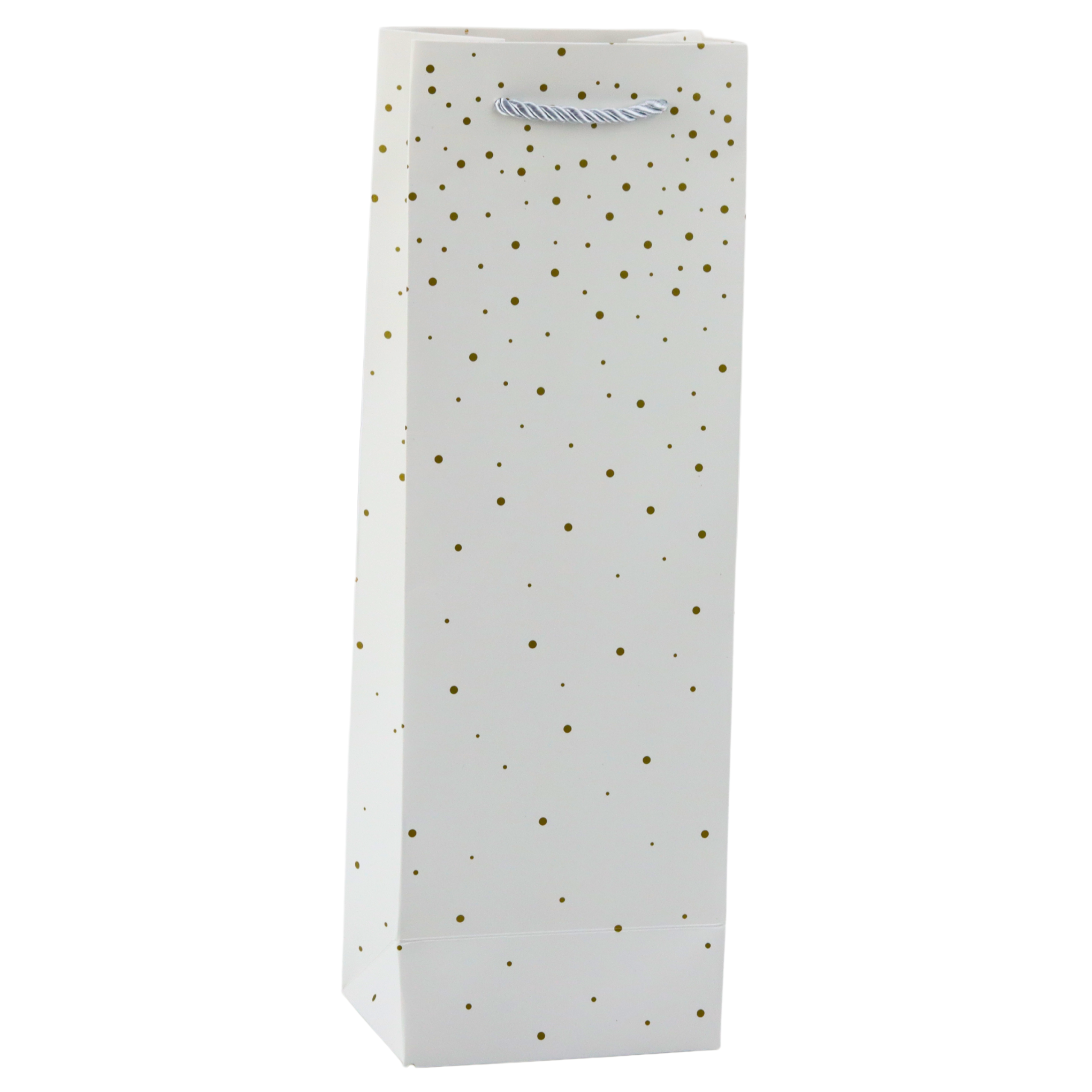 Wine Bottle Paper Gift Bag Gold Dots 35 X 12 X 9 Cm